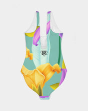 Load image into Gallery viewer, Aqua Floral Women's One-Piece Swimsuit