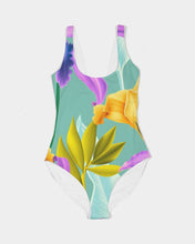 Load image into Gallery viewer, Aqua Floral Women's One-Piece Swimsuit